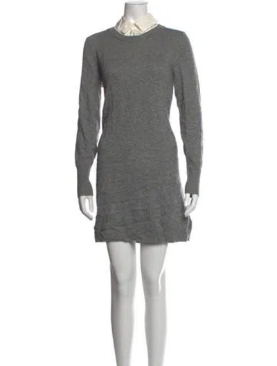 Pre-owned Joie Wool Mini Dress In Grey/white