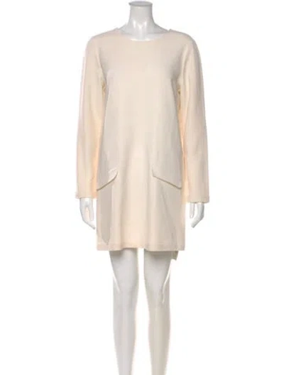 Pre-owned Joie Wool Mini Dress In Neutral