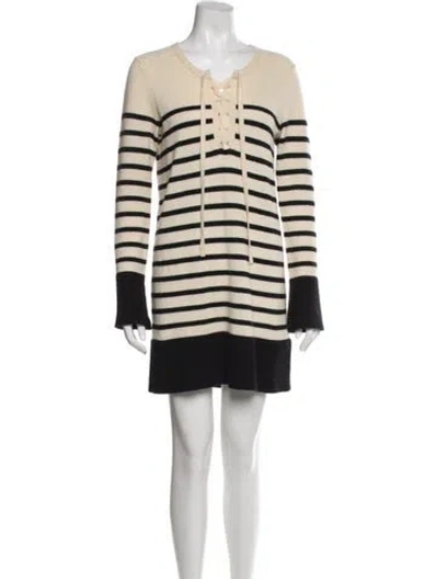Pre-owned Joie Wool Mini Dress In Neutral
