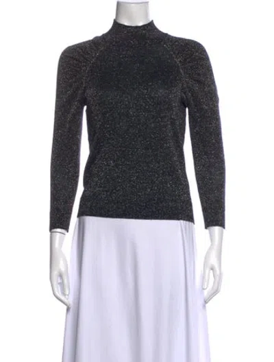 Pre-owned Joie Wool Mock Neck Sweater In Black
