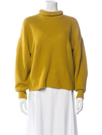 Pre-owned Joie Wool Mock Neck Sweater In Green