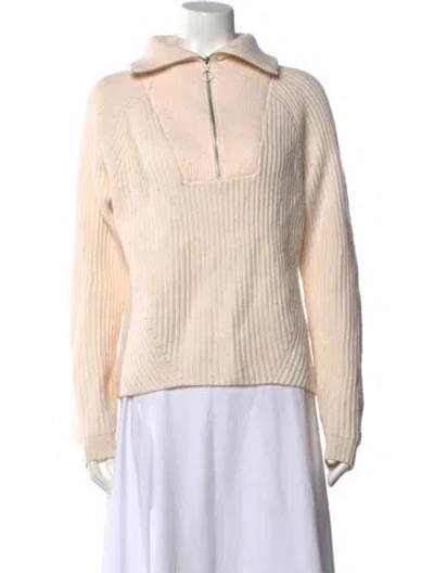 Pre-owned Joie Wool Mock Neck Sweater In Neutral