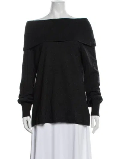 Pre-owned Joie Wool Off-the-shoulder Sweater In Grey