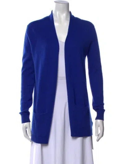 Pre-owned Joie Wool Open Front Sweater In Blue