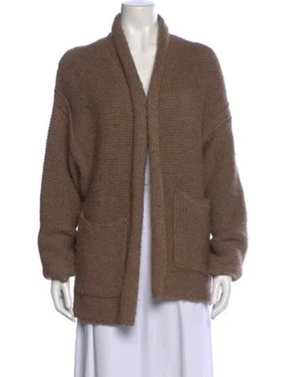Pre-owned Joie Wool Open Front Sweater In Brown