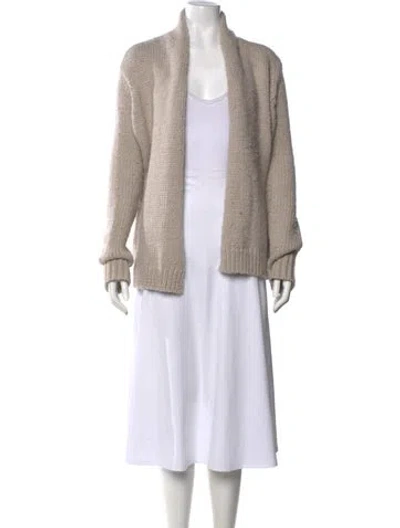 Pre-owned Joie Wool Open Front Sweater In Neutral
