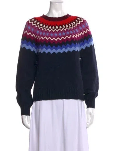 Pre-owned Joie Wool Patterned Sweater In Black