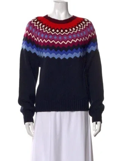 Pre-owned Joie Wool Patterned Sweater In Blue