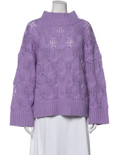 Pre-owned Joie Wool Patterned Sweater In Purple