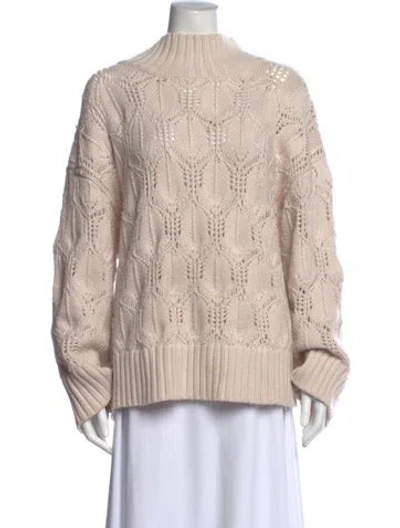 Pre-owned Joie Wool Patterned Sweater In White