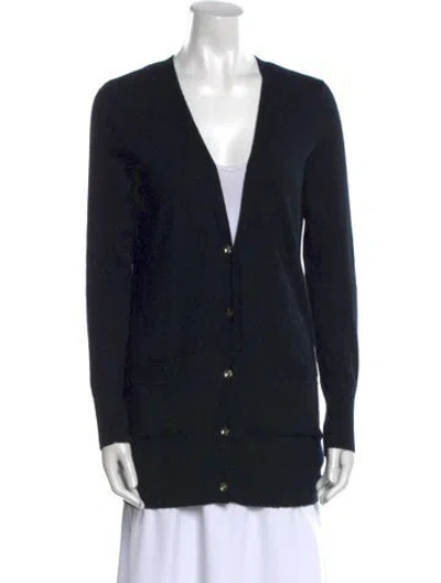 Pre-owned Joie Wool Plunge Neckline Sweater In Black