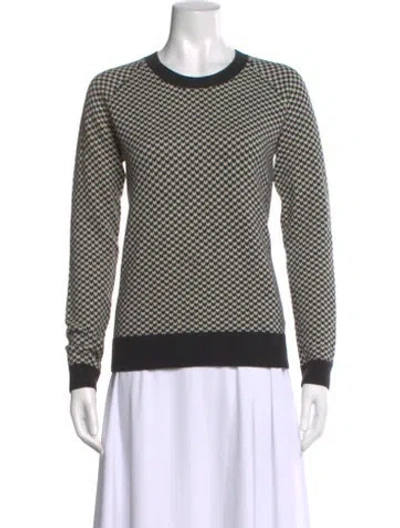 Pre-owned Joie Wool Printed Sweater In Black