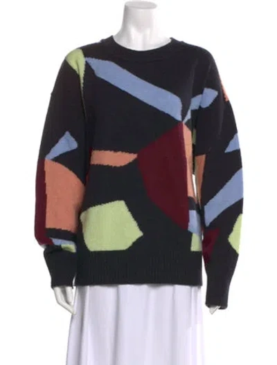 Pre-owned Joie Wool Printed Sweater In Blue