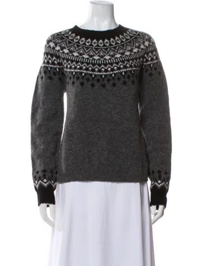 Pre-owned Joie Wool Printed Sweater In Gray