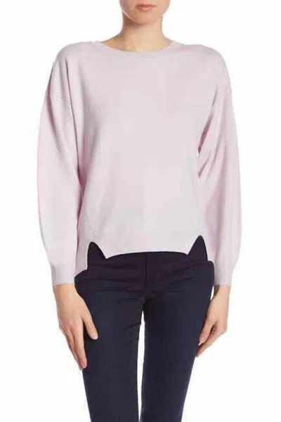 Joie Wool Round Neck High Low Sweater In Pink