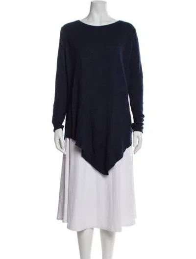 Pre-owned Joie Wool Scoop Neck Sweater In Blue