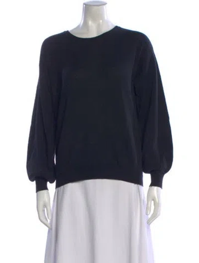 Pre-owned Joie Wool Scoop Neck Sweater In Blue