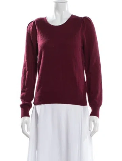 Pre-owned Joie Wool Scoop Neck Sweater In Burgundy