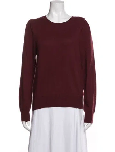 Pre-owned Joie Wool Scoop Neck Sweater In Burgundy