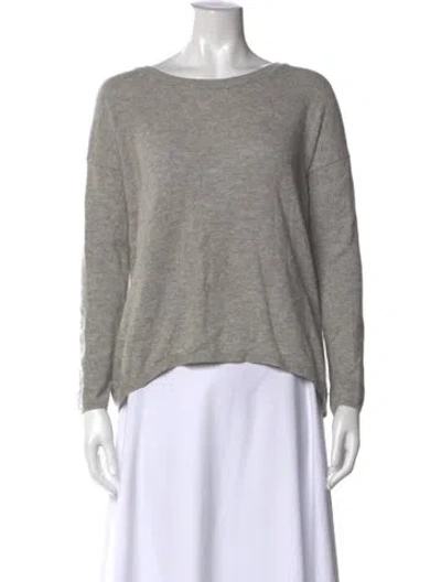 Pre-owned Joie Wool Scoop Neck Sweater In Gray
