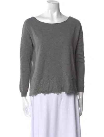Pre-owned Joie Wool Scoop Neck Sweater In Gray