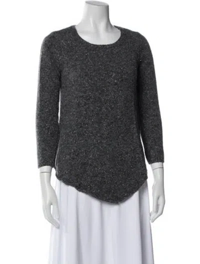 Pre-owned Joie Wool Scoop Neck Sweater In Gray