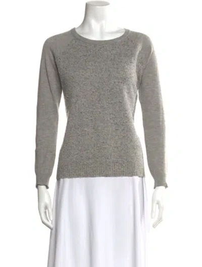Pre-owned Joie Wool Scoop Neck Sweater In Gray