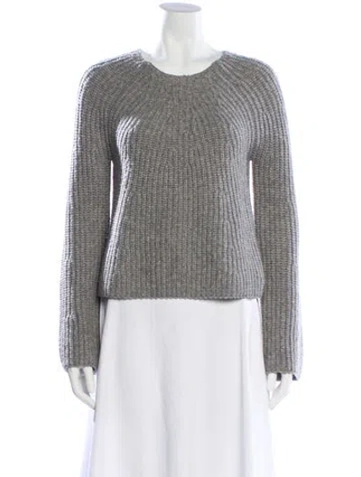Pre-owned Joie Wool Scoop Neck Sweater In Gray