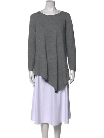 Pre-owned Joie Wool Scoop Neck Sweater In Gray