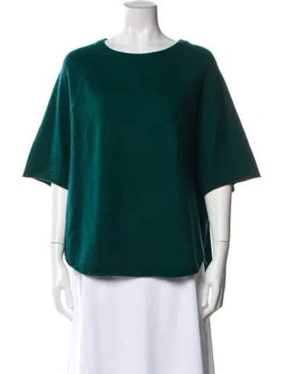 Pre-owned Joie Wool Scoop Neck Sweater In Green