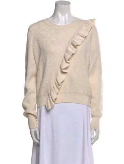 Pre-owned Joie Wool Scoop Neck Sweater In Neutral