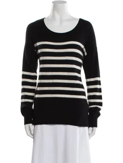 Pre-owned Joie Wool Striped Sweater In Black