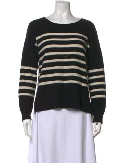 Pre-owned Joie Wool Striped Sweater In Black
