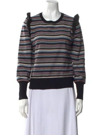 Pre-owned Joie Wool Striped Sweater In Blue