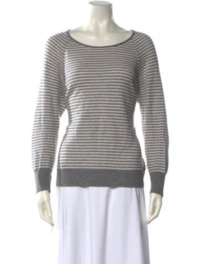 Pre-owned Joie Wool Striped Sweater In Gray