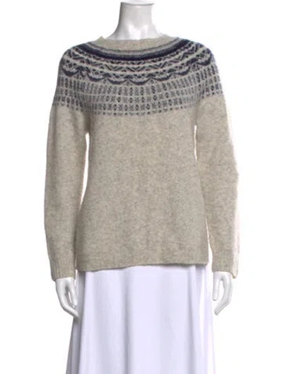 Pre-owned Joie Wool Striped Sweater In Gray