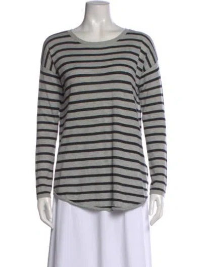 Pre-owned Joie Wool Striped Sweater In Grey