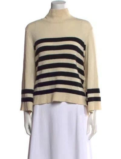 Pre-owned Joie Wool Striped Sweater In Neutral