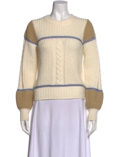 Pre-owned Joie Wool Striped Sweater In Neutral