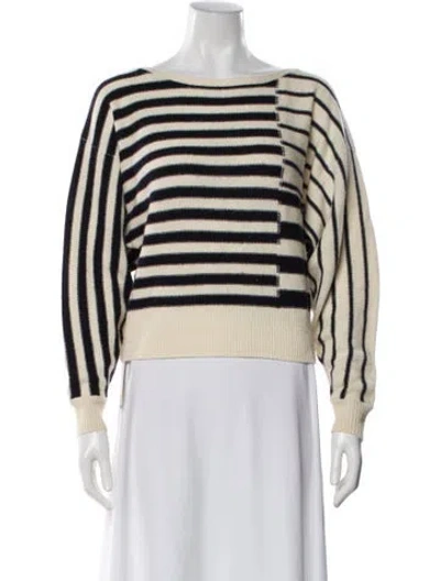 Pre-owned Joie Wool Striped Sweater In Neutral