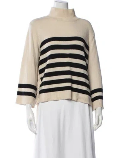 Pre-owned Joie Wool Striped Sweater In Neutral