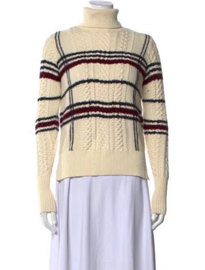 Pre-owned Joie Wool Striped Sweater In Neutral
