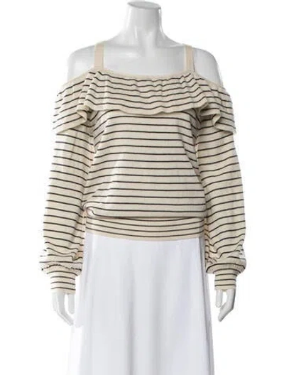 Pre-owned Joie Wool Striped Sweater In Neutrals