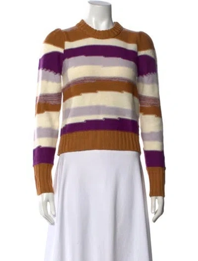 Pre-owned Joie Wool Striped Sweater In Purple