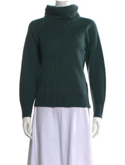 Pre-owned Joie Wool Turtleneck Sweater In Green