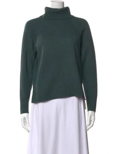Pre-owned Joie Wool Turtleneck Sweater In Green