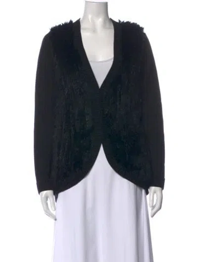 Pre-owned Joie Wool V-neck Sweater In Black