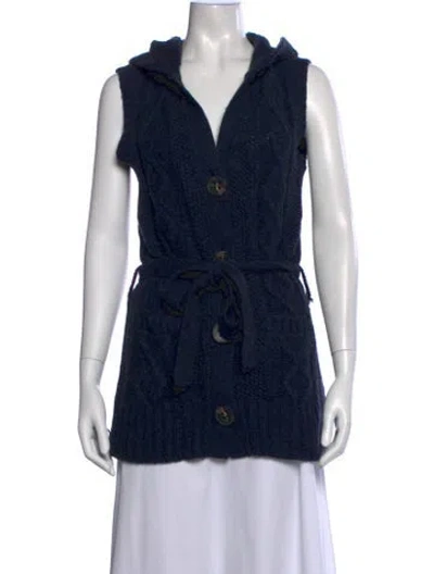 Pre-owned Joie Wool V-neck Sweater In Blue