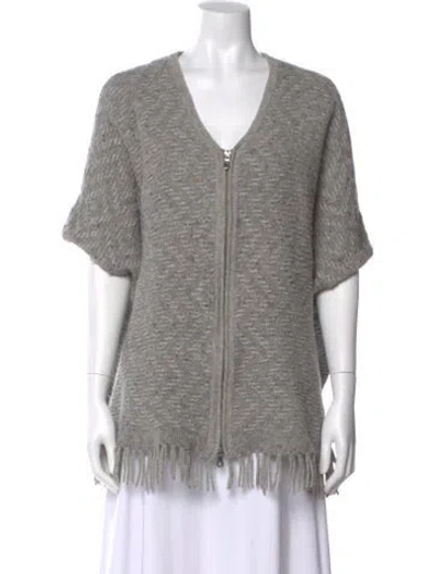 Pre-owned Joie Wool V-neck Sweater In Gray