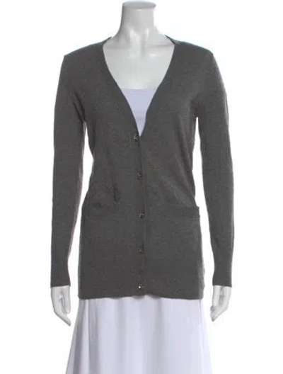Pre-owned Joie Wool V-neck Sweater In Gray